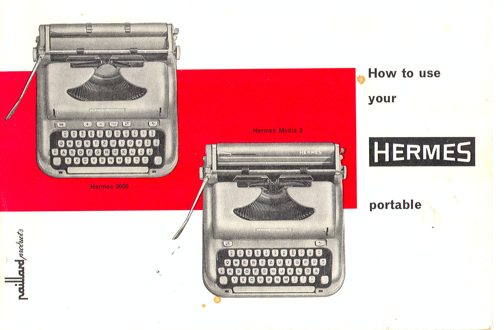 Typewriter User's Manual - Hermes 3000 and Hermes Media 3 (circa 1964)